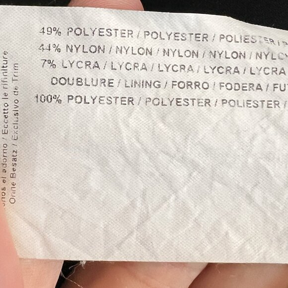 Joseph Ribkoff Sleeveless Bubble Hem Nylon Dress Zip Front Pockets Black Sz 8 - Picture 12 of 13